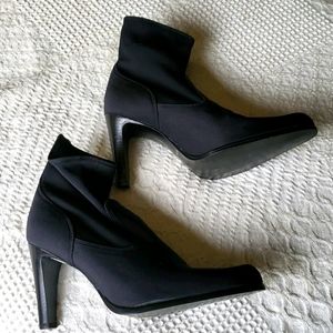 Nine West Satin/Wetsuit Stretch Ankle Boots